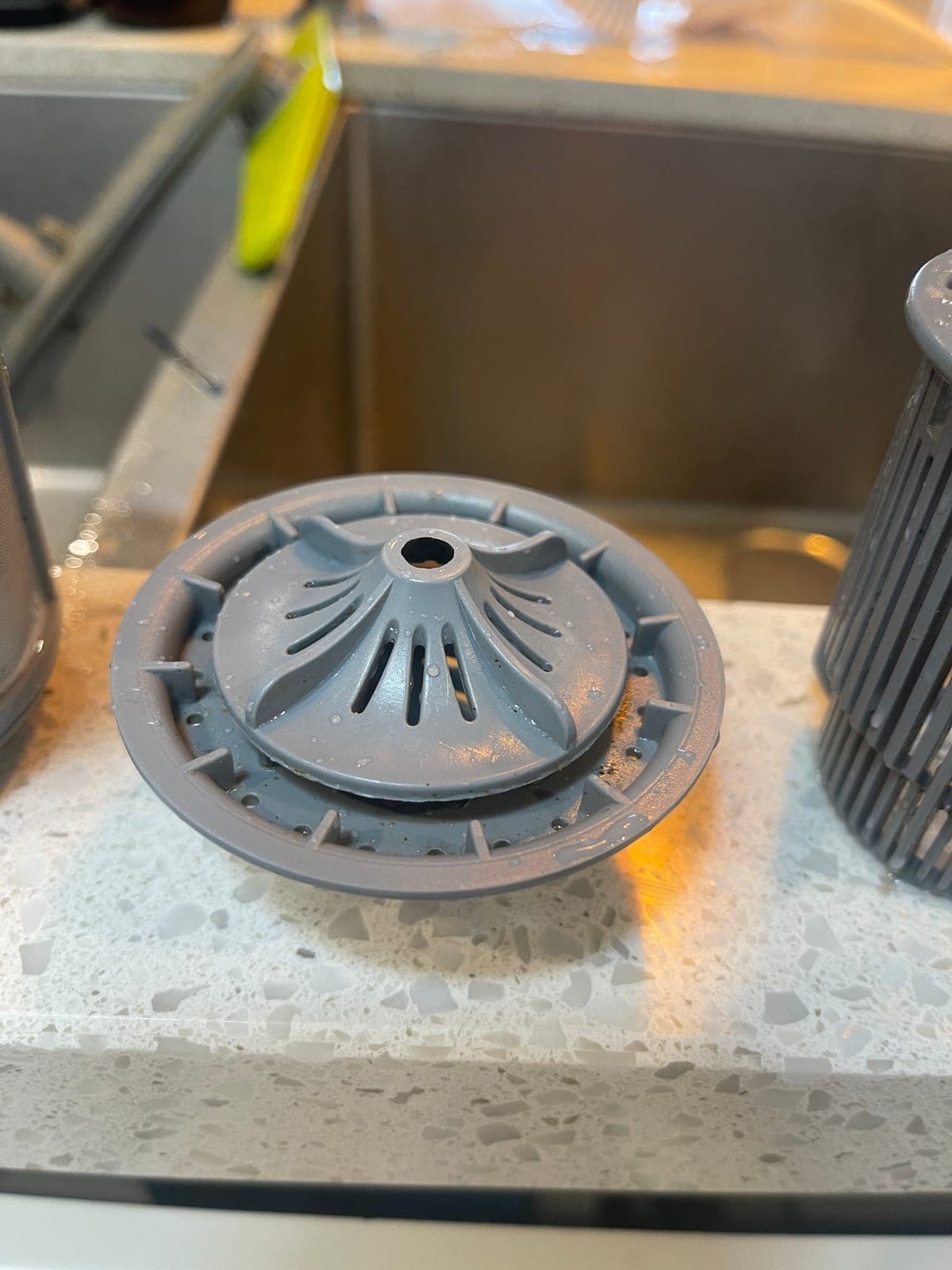 The filter cap cleaned and set aside for refitting.